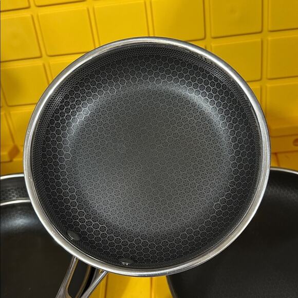 HEXCLAD 4 Piece Nonstick Stainless Steel Frying Pan Set 8 10 12 Wok $600 - Picture 9 of 11